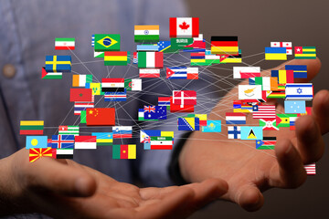 National flags of the countries 3d