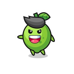 lime cartoon with very excited pose
