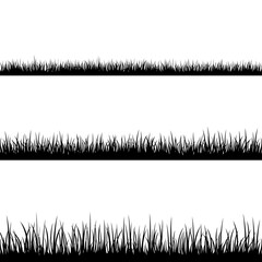 Grass silhouette. Plant coating banners for overlays.