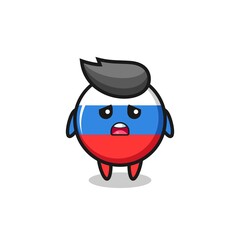 disappointed expression of the russia flag badge cartoon