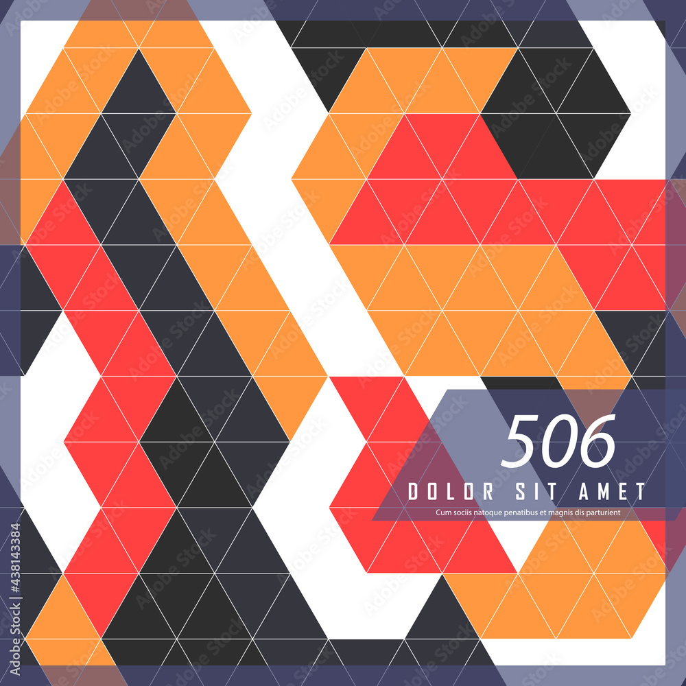Poster flat geometric covers design. color vector modern cover. simple shapes composition background. futur
