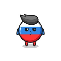 Obraz premium the bored expression of cute russia flag badge characters