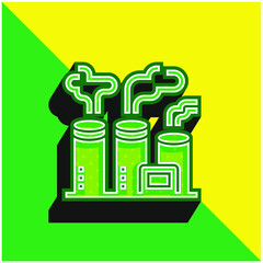 Air Pollution Green and yellow modern 3d vector icon logo