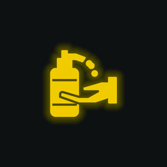 Alcohol Gel yellow glowing neon icon