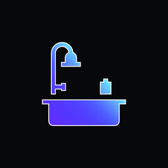 Fototapeta premium Bath blue gradient vector icon