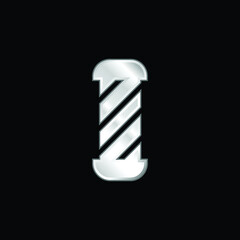 Barber Shop silver plated metallic icon