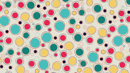 Colorful circles abstract background pattern. Colorful polka dots wallpaper