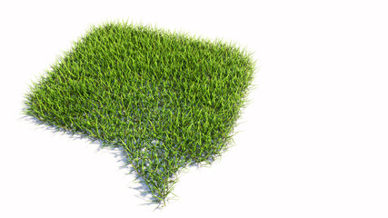 Concept or conceptual green summer lawn grass symbol isolated white background, cloud sign. 3d illustration metaphor for communication, online talking, chatting, internet discussion