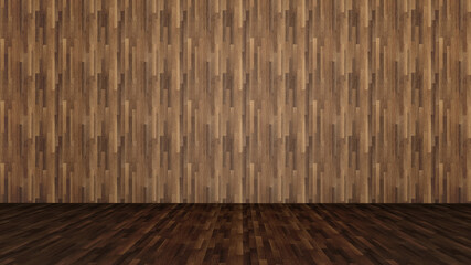 Concept or conceptual vintage or grungy brown background of natural wood or wooden old texture floor and wall as a retro pattern layout. A 3d illustration metaphor to time, material, emptiness,  age