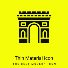 Fototapeta premium Arc De Triomphe minimal bright yellow material icon