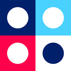 Black Circle blue and red four color minimal icon set
