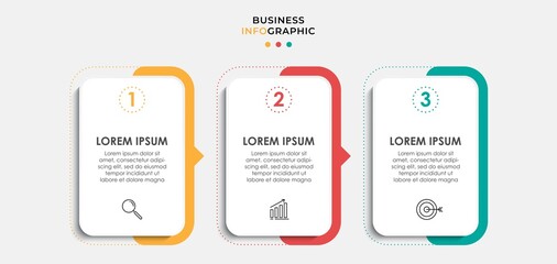 Vector Infographic design business template with icons and 3 options or steps. Can be used for process diagram, presentations, workflow layout, banner, flow chart, info graph