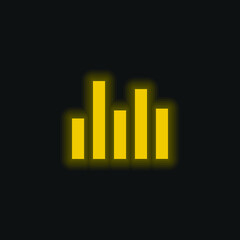 Bars yellow glowing neon icon