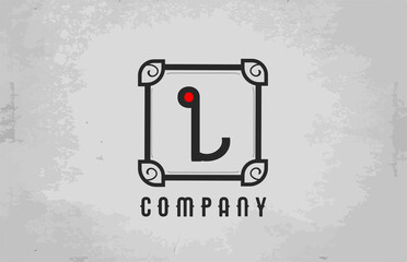 L black and white vintage alphabet letter logo icon for business and company. Creative design for corporate