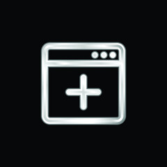 Add Window silver plated metallic icon