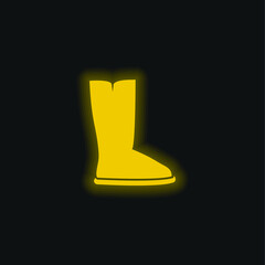 Boots yellow glowing neon icon