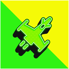 Attack Ship Green and yellow modern 3d vector icon logo