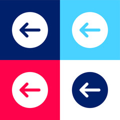 Back blue and red four color minimal icon set