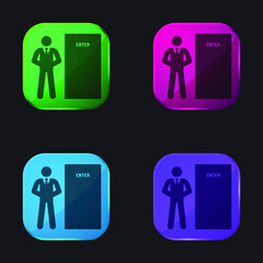 Bodyguard four color glass button icon