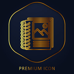 Binding golden line premium logo or icon