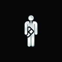 Birthday silver plated metallic icon