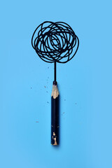 The pencil drew a shapeless ball. A symbol of impasse, lack of exit, depression in a person's life
