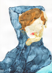 watercolor painting. female portrait. illustration.
- 438148994