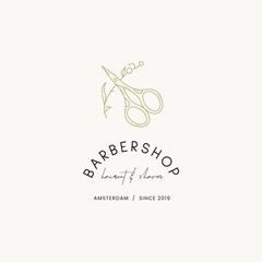 Hand drawn line art beauty vector logo design template. Illustration of elegant signs and badges for beauty, natural and organic products, cosmetics, spa and wellness, fashion, wedding and jewelry.
