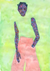 Foto op Plexiglas watercolor painting. female portrait. illustration.   © Anna Ismagilova