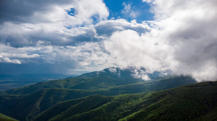Naklejka premium Aerial nature cloud landscapes
