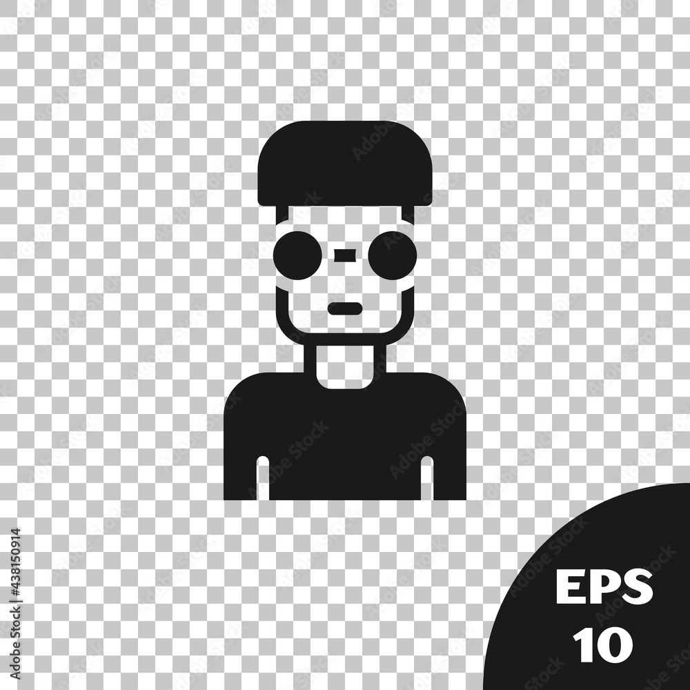 Poster black nerd geek icon isolated on transparent background. vector