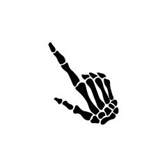 Black icon hand skeleton sign. Vector illustration eps 10