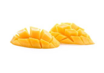 mango slice isolated on white background Clipping Path