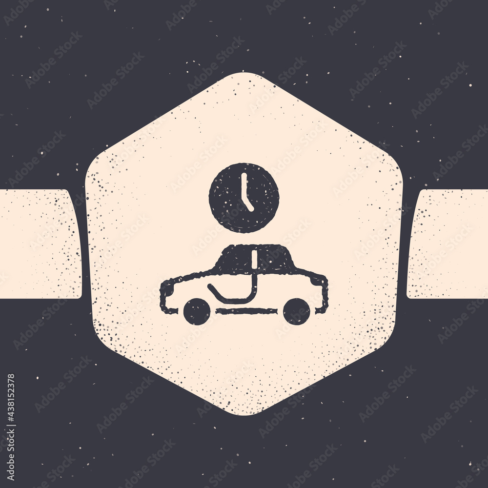 Canvas Prints Grunge Time to travel icon isolated on grey background. Monochrome vintage drawing. Vector