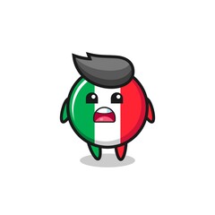 italy flag illustration with apologizing expression, saying I am sorry