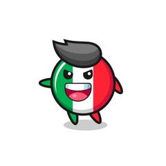 italy flag cartoon with very excited pose