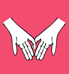 Fototapeta premium hands making promise vector icon