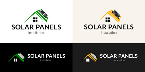 Solar panels installation logo
