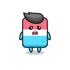 disappointed expression of the eraser cartoon