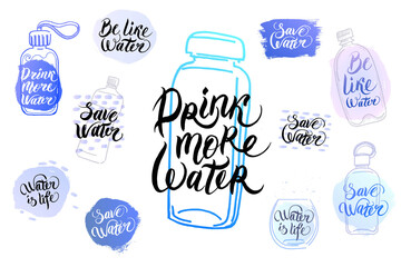 set of hand drawn labels