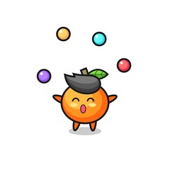 the mandarin orange circus cartoon juggling a ball