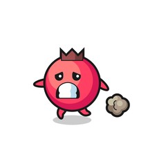 illustration of the cranberry running in fear