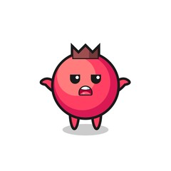 cranberry mascot character saying I do not know