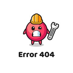 error 404 with the cute cranberry mascot