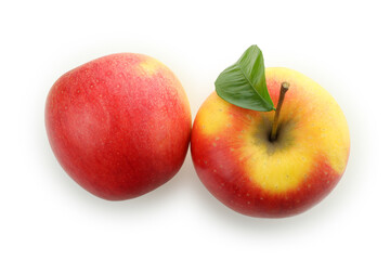 Ripe red apples isolated on white background