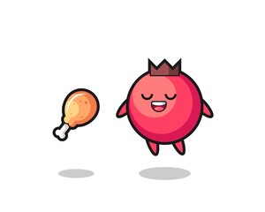 cute cranberry floating and tempted because of fried chicken