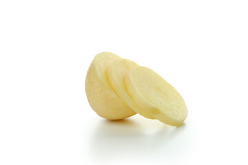 Tasty young potato isolated on white background