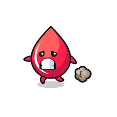 illustration of the blood drop running in fear