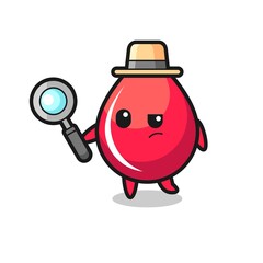 blood drop detective character is analyzing a case