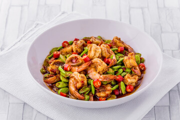 Stir-fried Stink Bean and Prawn